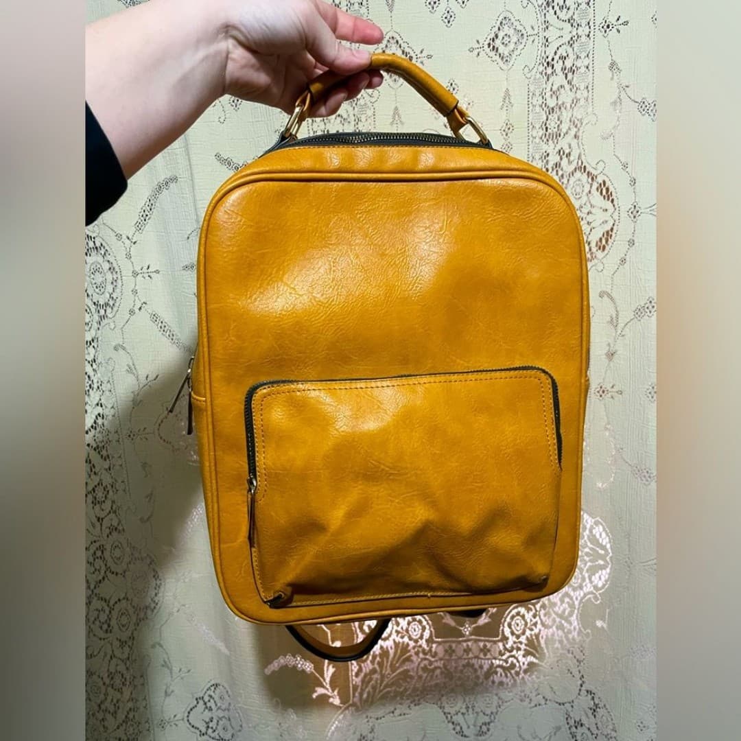 Faux leather backpack - Image 1