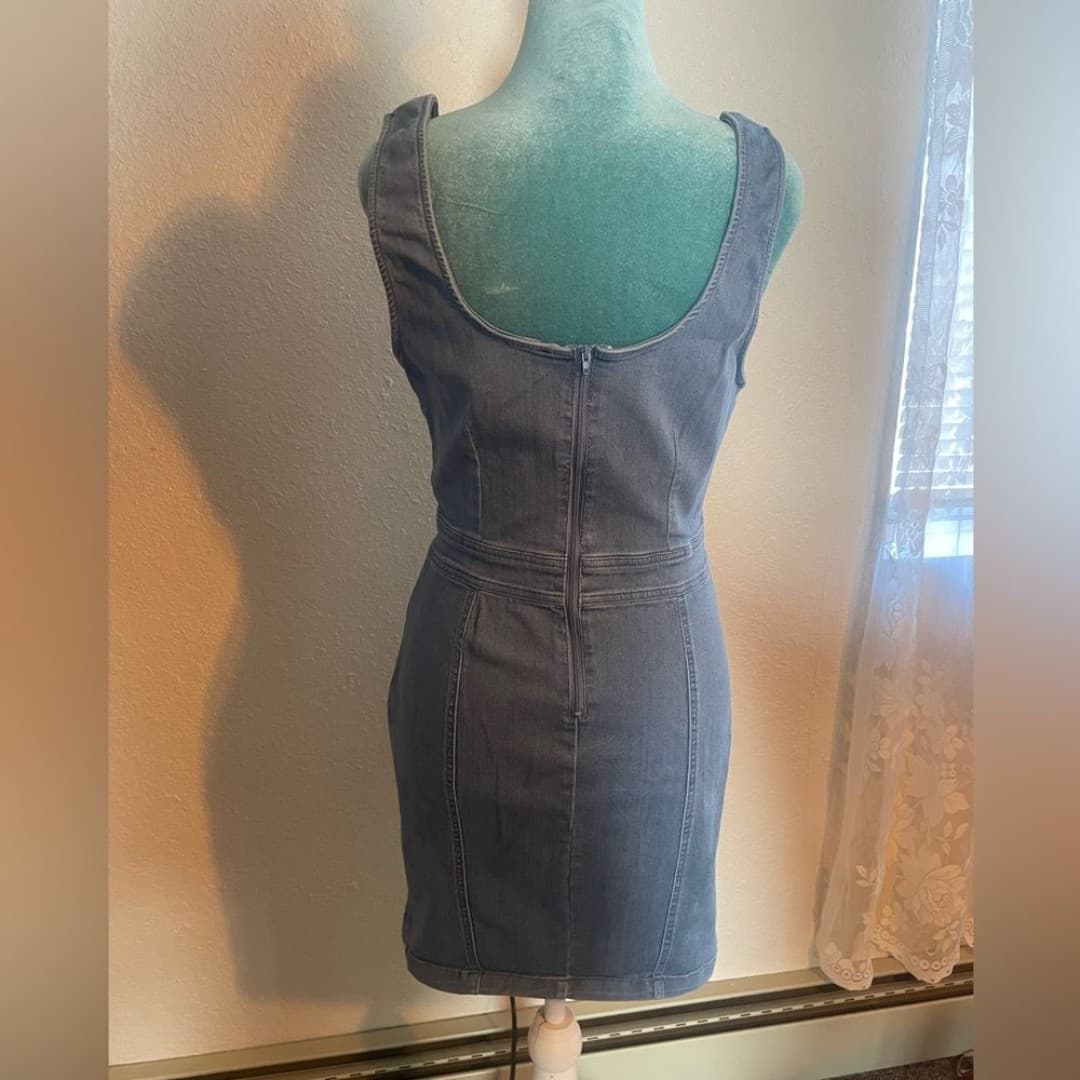 Iris: Blue Denim mini dress 8 - Thumbnail 3