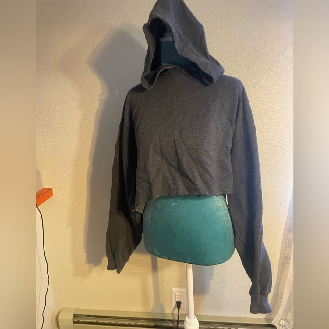 Fruit of the loom: asymmetrical cropped hoodie - Thumbnail 2