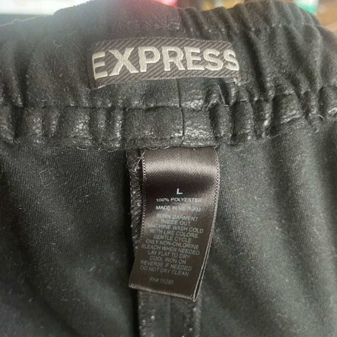 Express: black suede-like joggers - Thumbnail 4