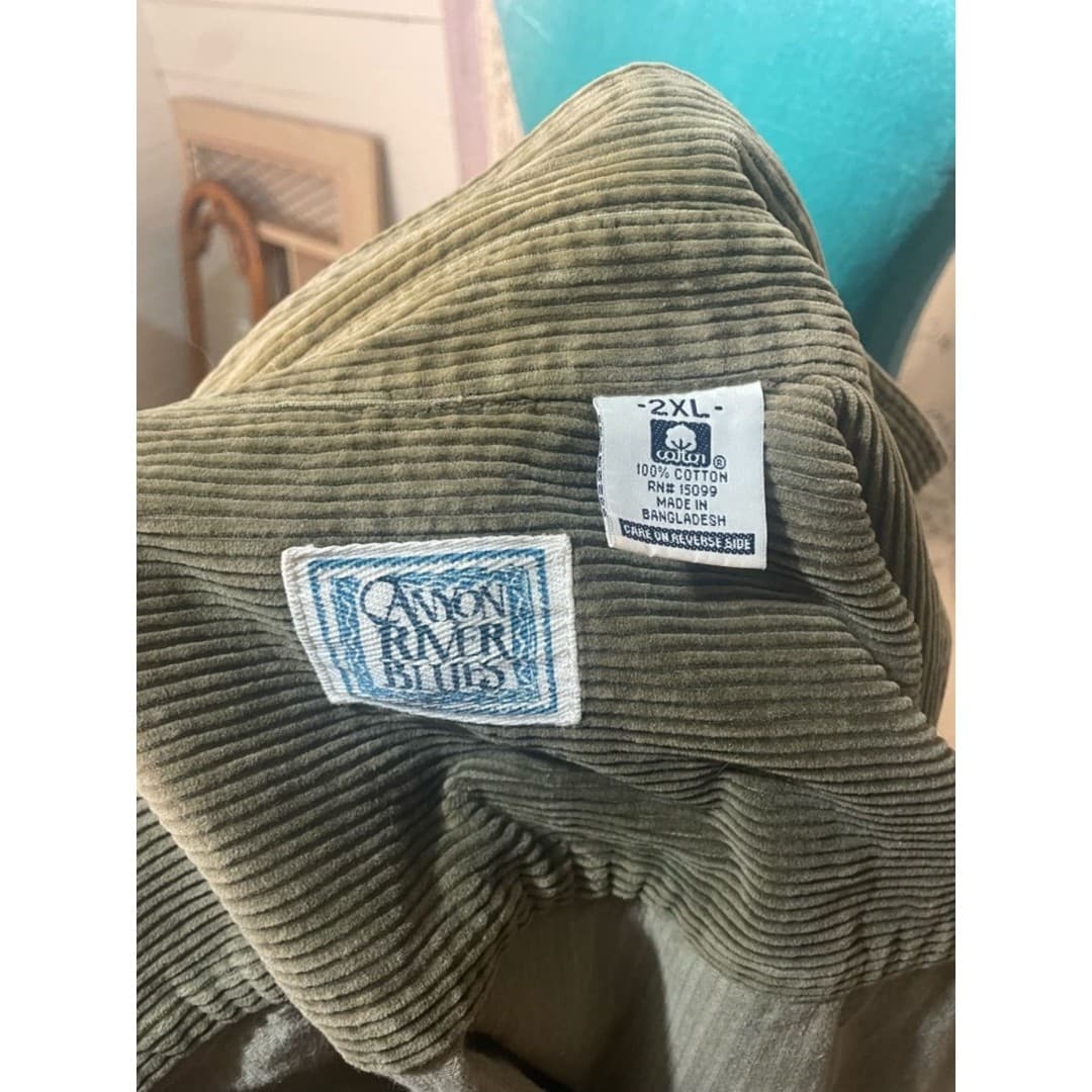 Crazy river blues: Olive Green Corduroy Zip Jacket - Thumbnail 7