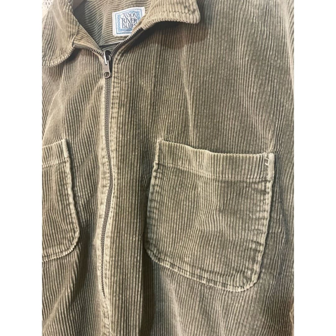 Crazy river blues: Olive Green Corduroy Zip Jacket - Thumbnail 6