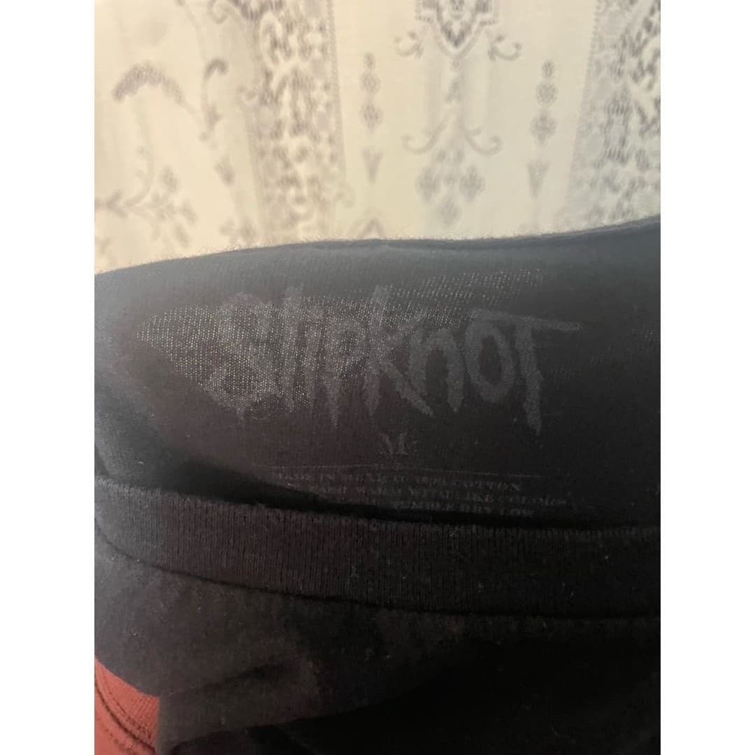 Slipknot Black Graphic Band Tee - Red & White Logo - Thumbnail 5