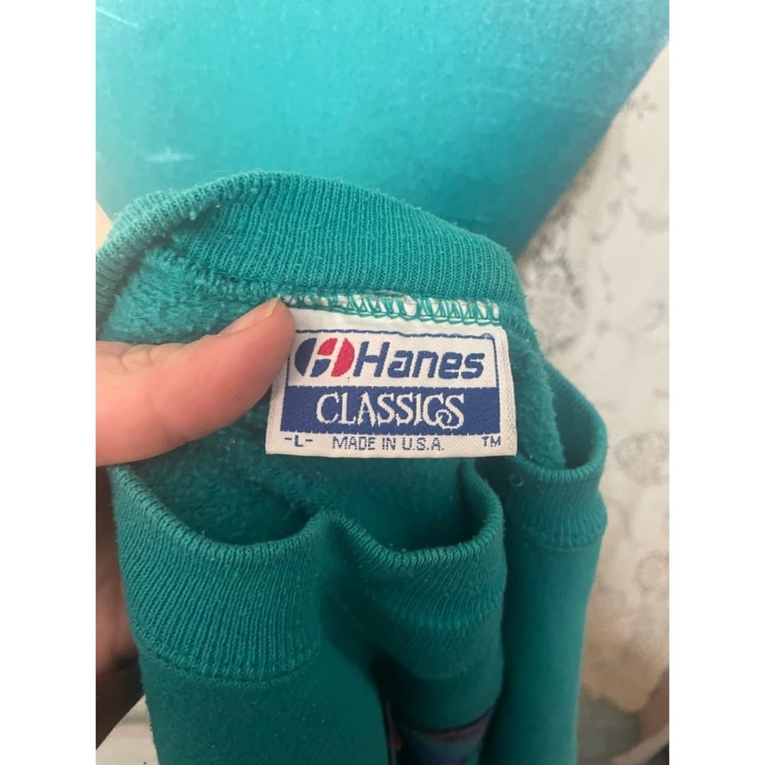 Hanes: vintage Classics Teal Crewneck Sweatshirt - Thumbnail 5