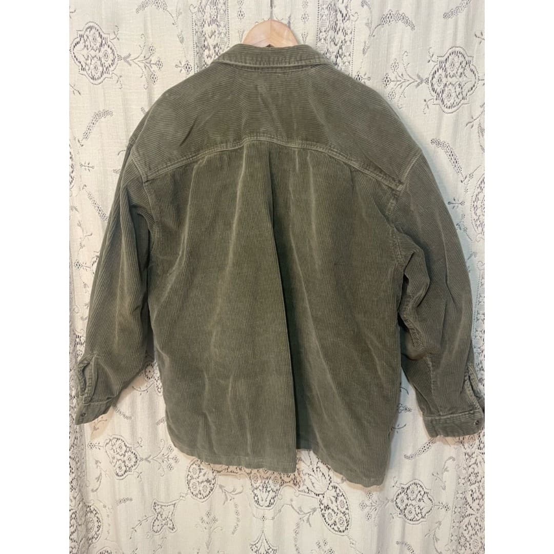 Crazy river blues: Olive Green Corduroy Zip Jacket - Thumbnail 4