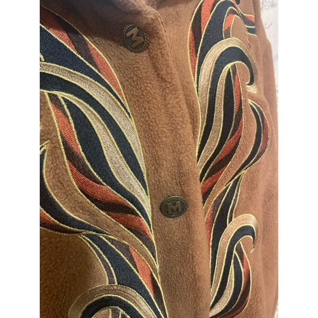 Bob Mackie: wearable art Embroidered Brown Suede Button-Front Jacket - Thumbnail 5