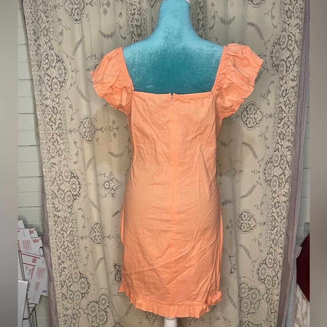 Haute monde: mini salmon ruched milkmaid dress - Thumbnail 4