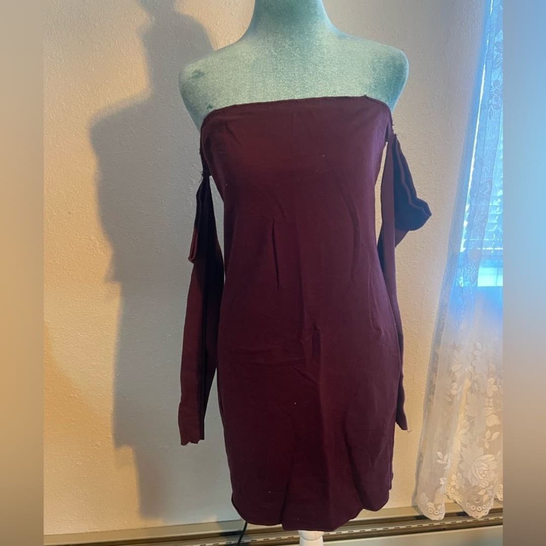 F21: purple tube dress with sleeves 10 - Image 1