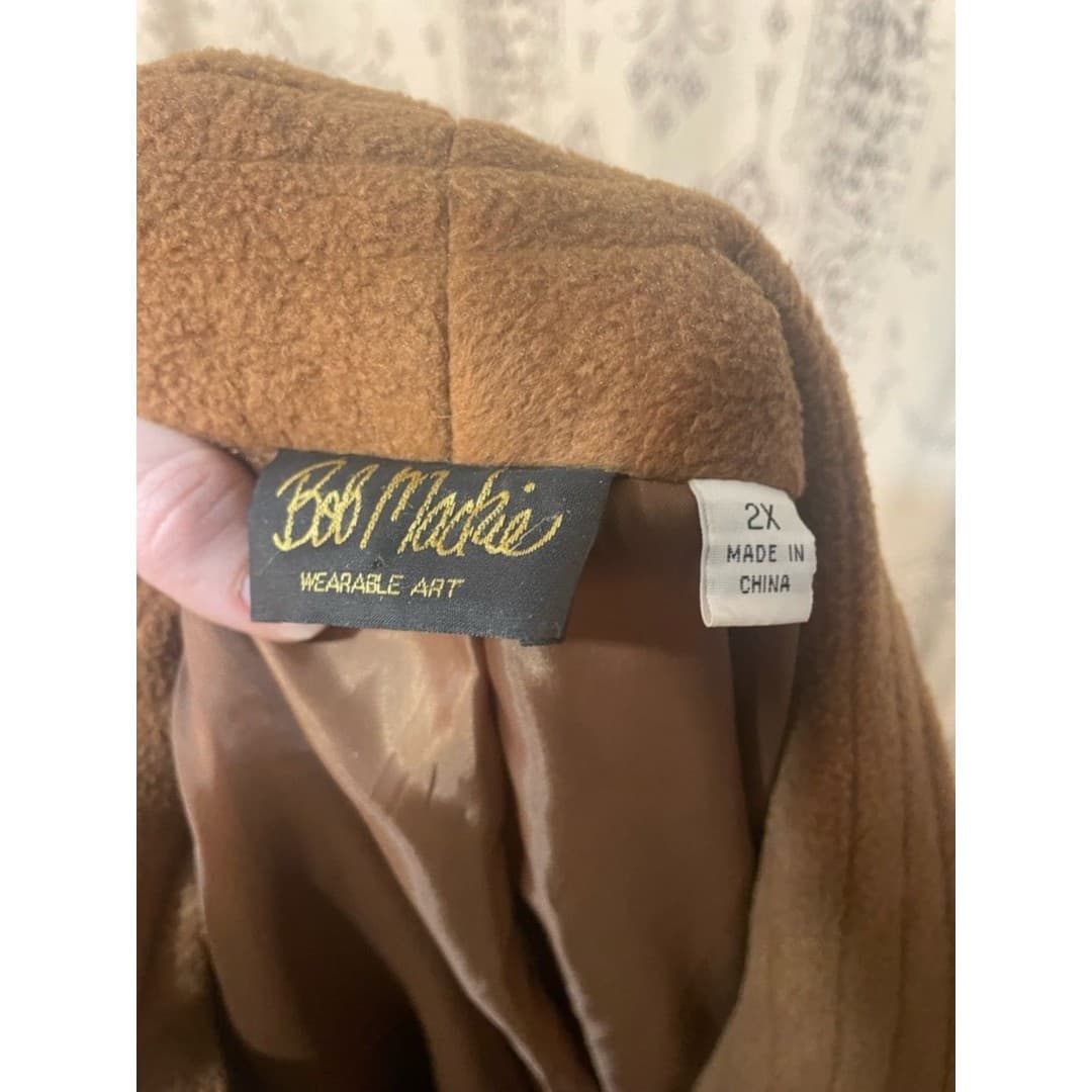 Bob Mackie: wearable art Embroidered Brown Suede Button-Front Jacket - Thumbnail 8