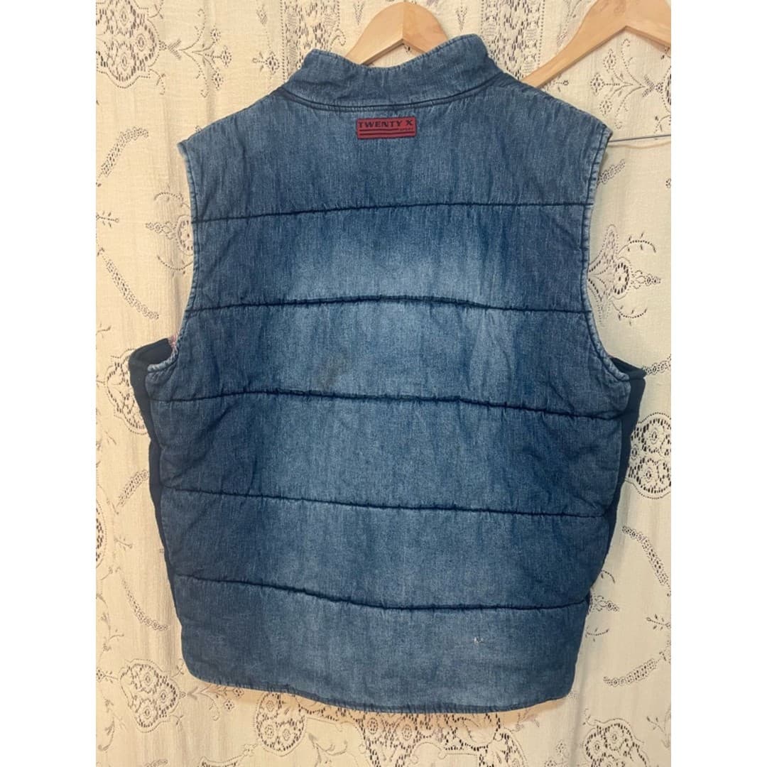 Twenty X: oversized denim vest with flannel lining - Thumbnail 3