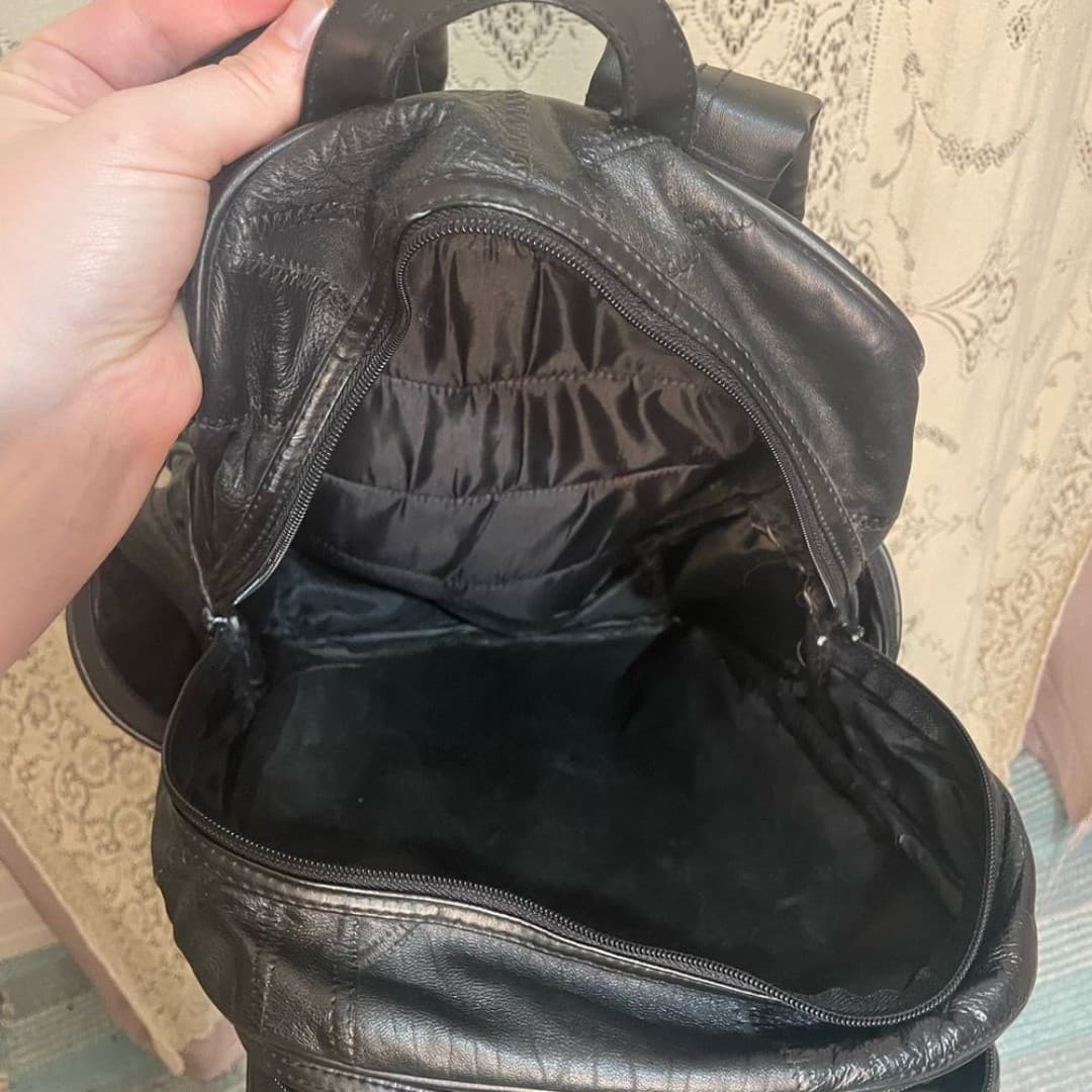 Pioneer express: vintage patchwork leather backpack - Thumbnail 6