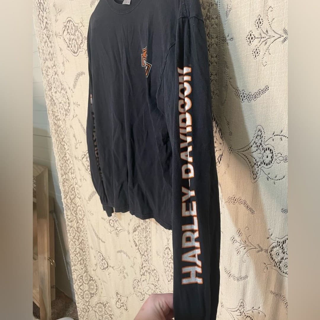 Harley-Davidson: Black and Orange Logo Long Sleeve Tee - Thumbnail 3