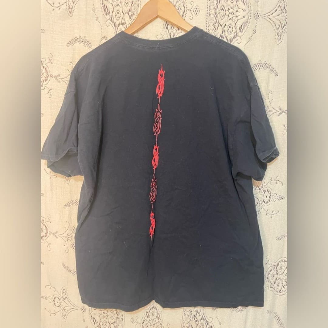 Slipknot Black Graphic Band Tee with Red & White Print - Thumbnail 2