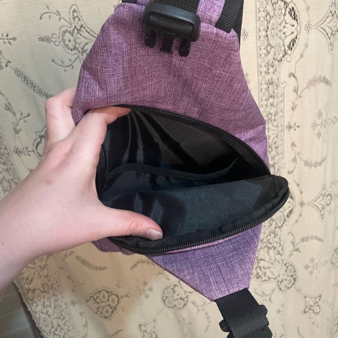 AMJ: Purple Crossbody Sling Bag with USB port - Thumbnail 7