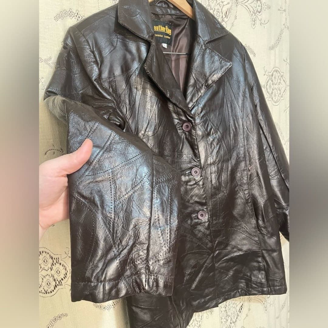 Leather king: vintage patchwork leather jacket - Thumbnail 6