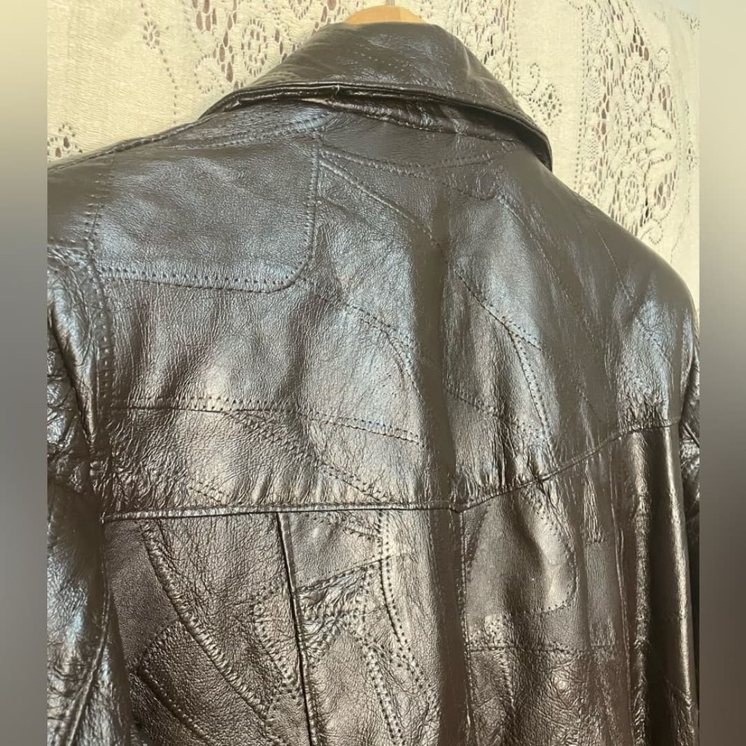 Leather king: vintage patchwork leather jacket - Thumbnail 5