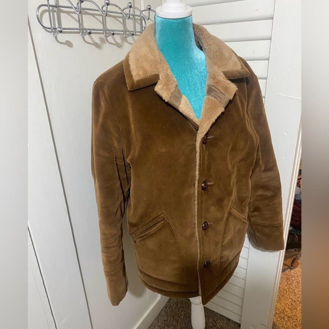 Grande bay: vintage corduroy jacket with faux fur lining - Thumbnail 3