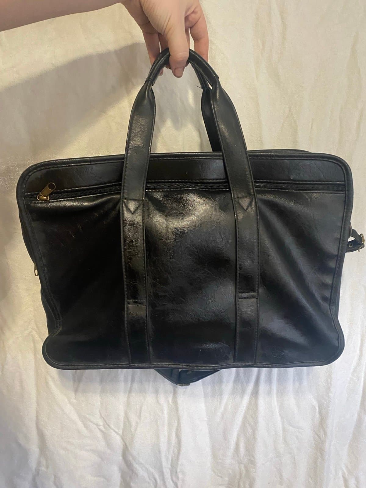 USL: vintage faux leather soft briefcase - Thumbnail 3