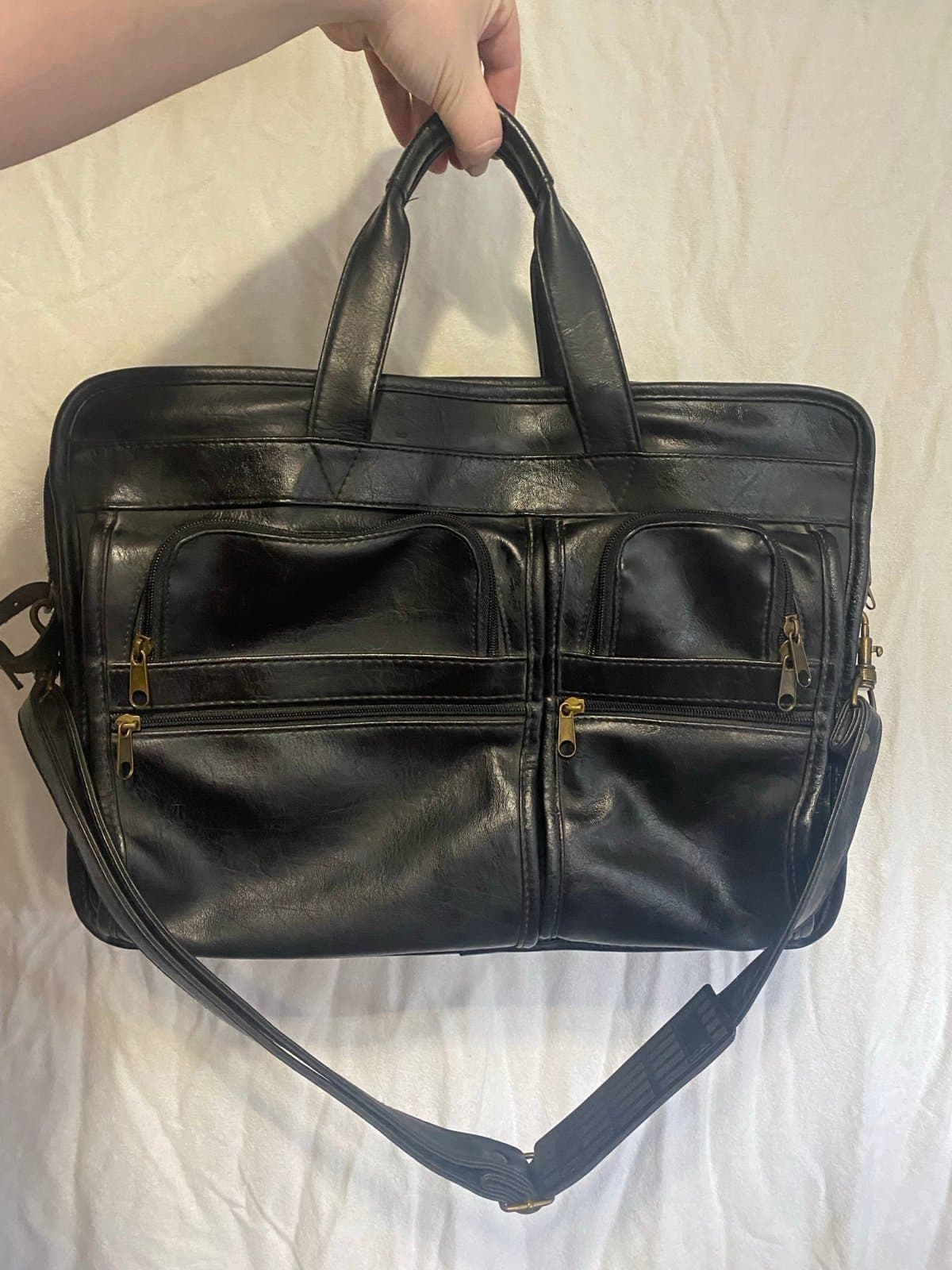 USL: vintage faux leather soft briefcase - Thumbnail 2