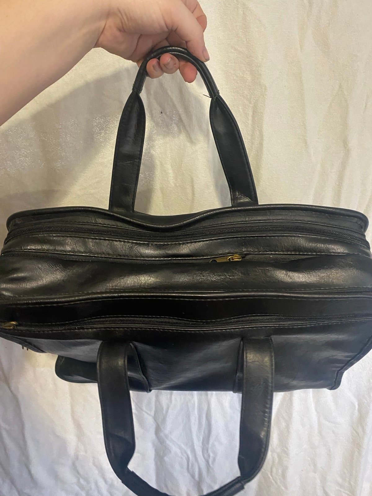 USL: vintage faux leather soft briefcase - Thumbnail 4