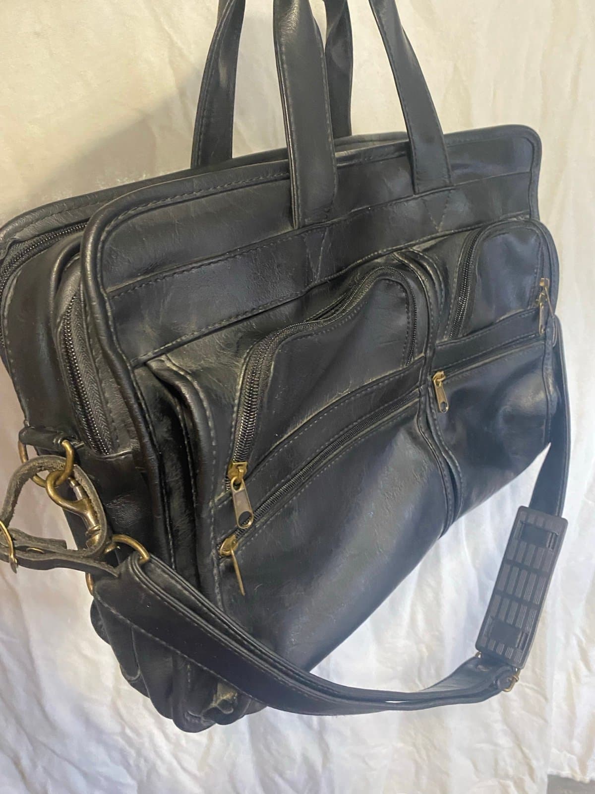 USL: vintage faux leather soft briefcase - Image 1