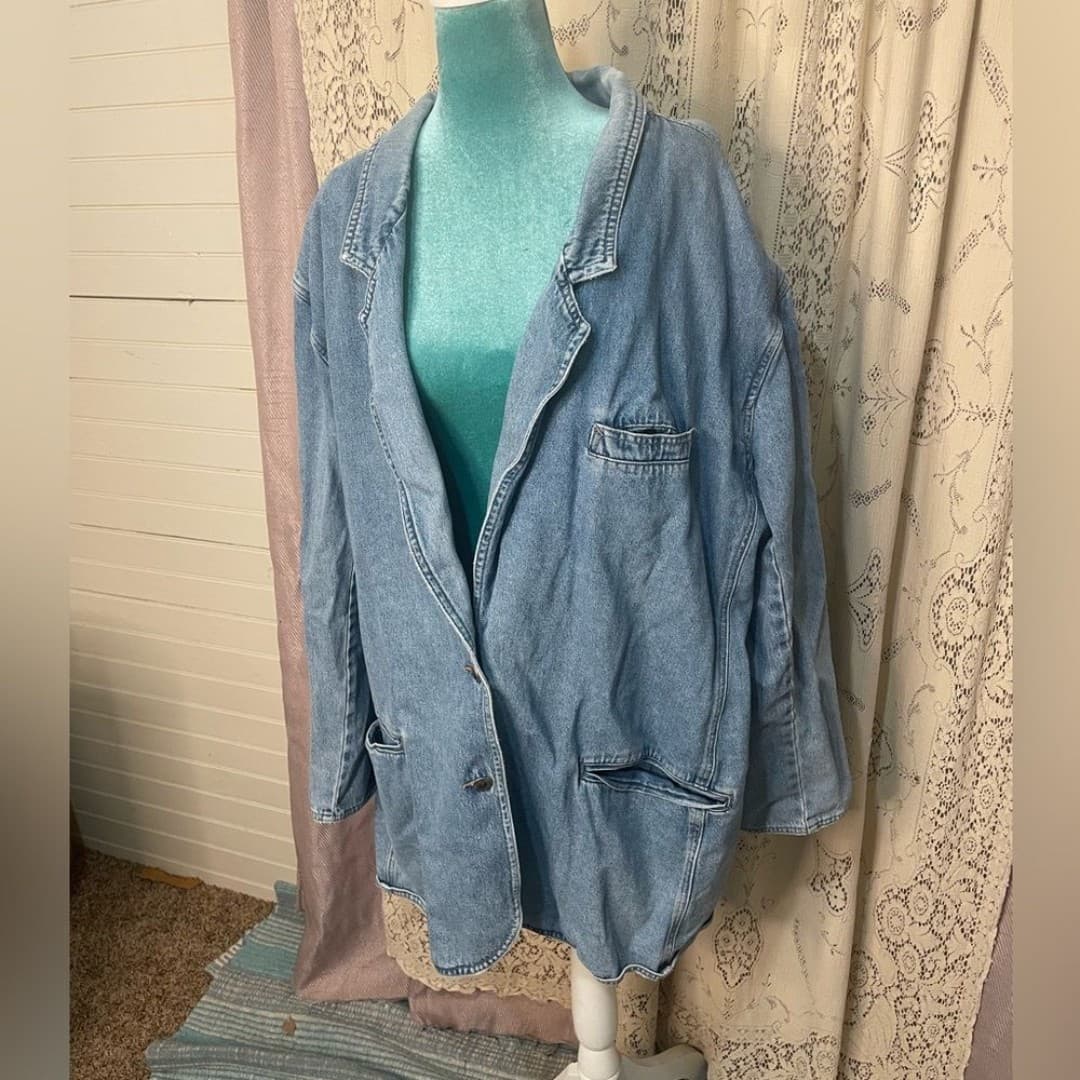 Baccini: vintage 80s denim blazer - Thumbnail 2