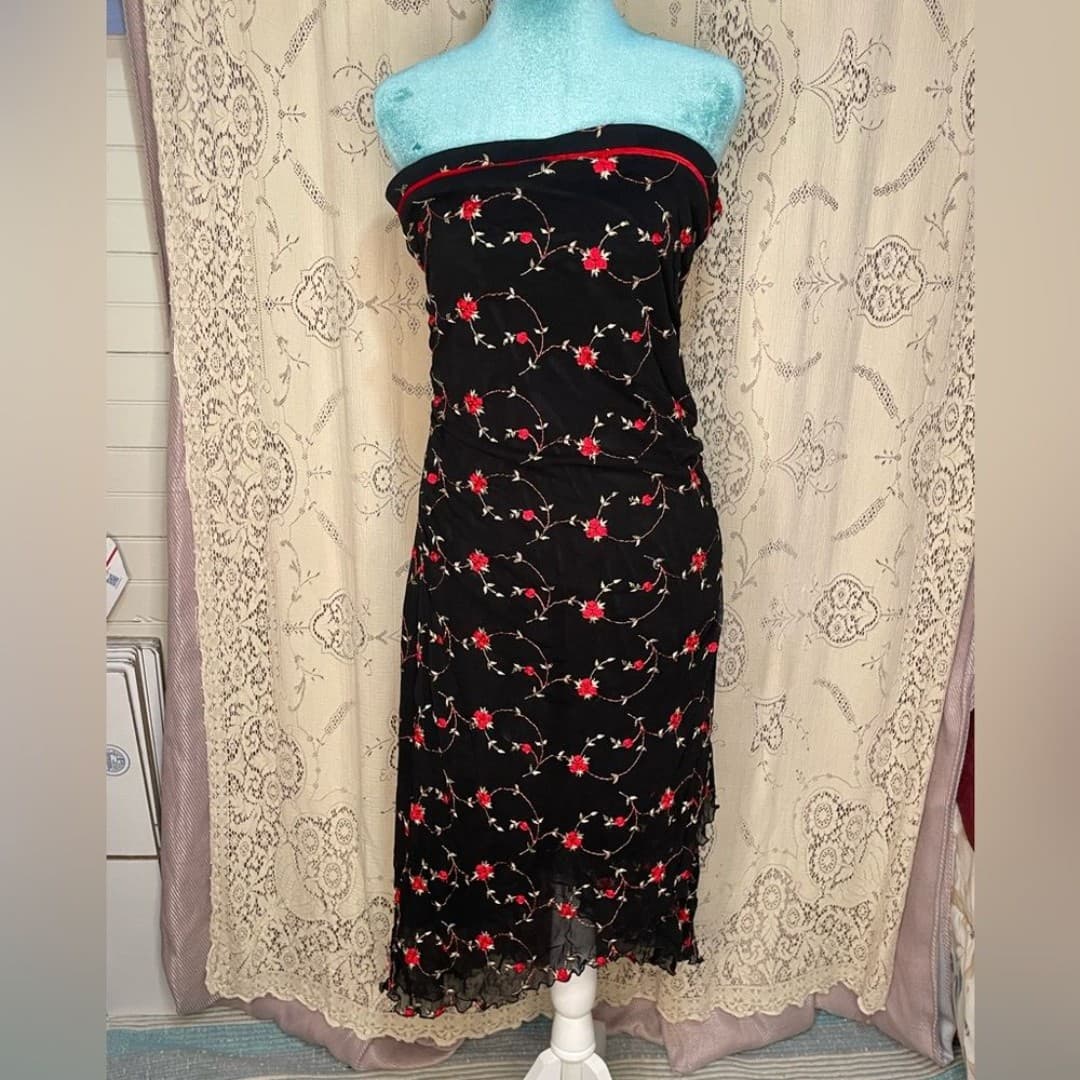 Speechless: vintage y2k floral strapless dress - Image 1