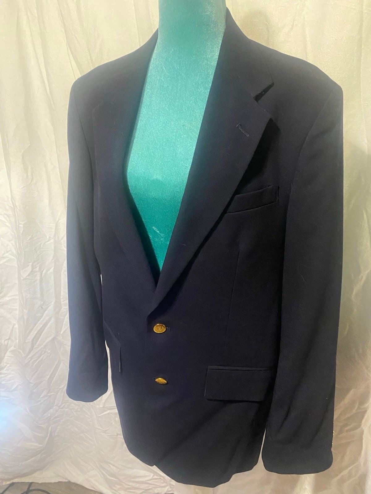 Hunt valley: vintage navy wool blazer - Thumbnail 2