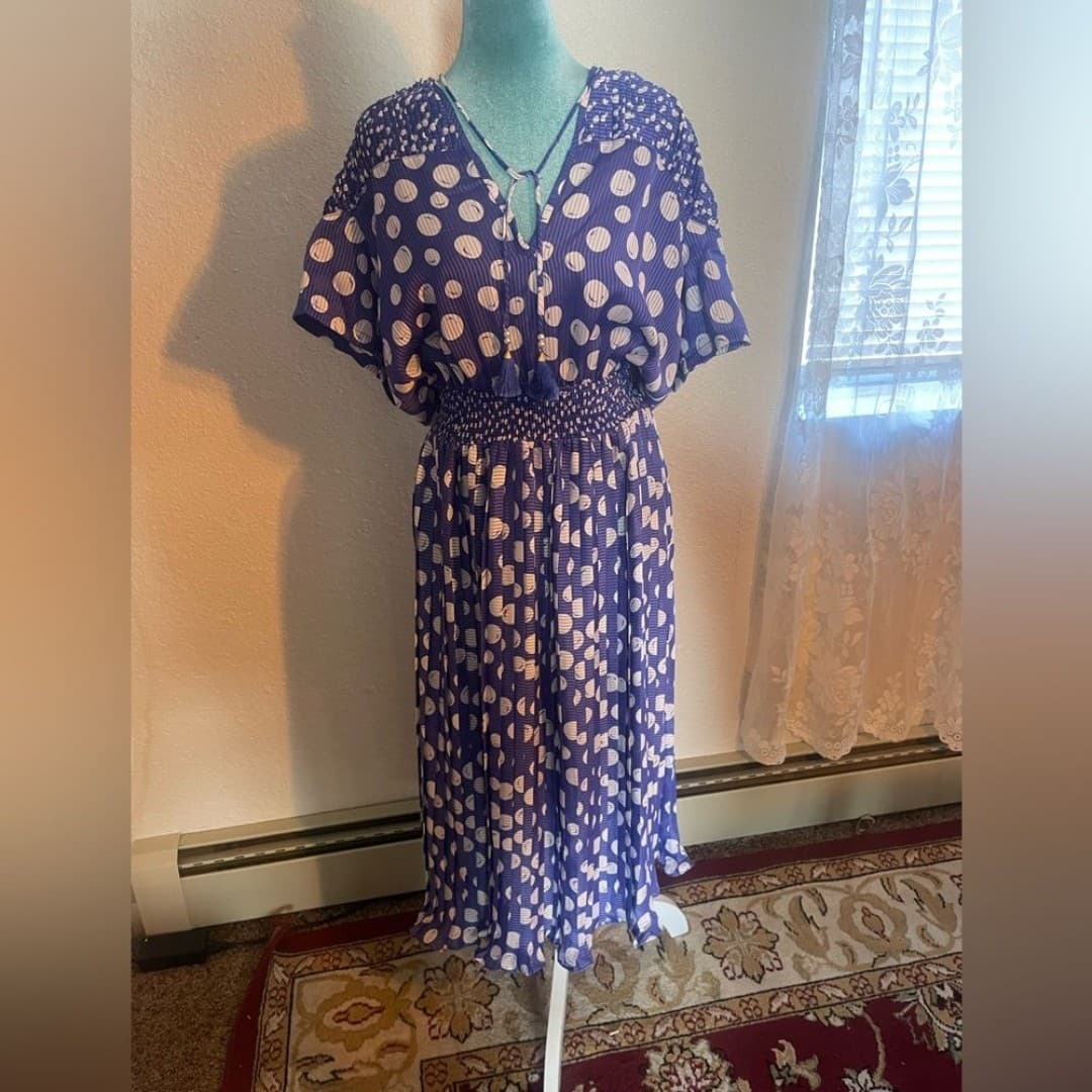 Indigo lite: vintage Blue and White Polka Dot Dress 10 - Image 1