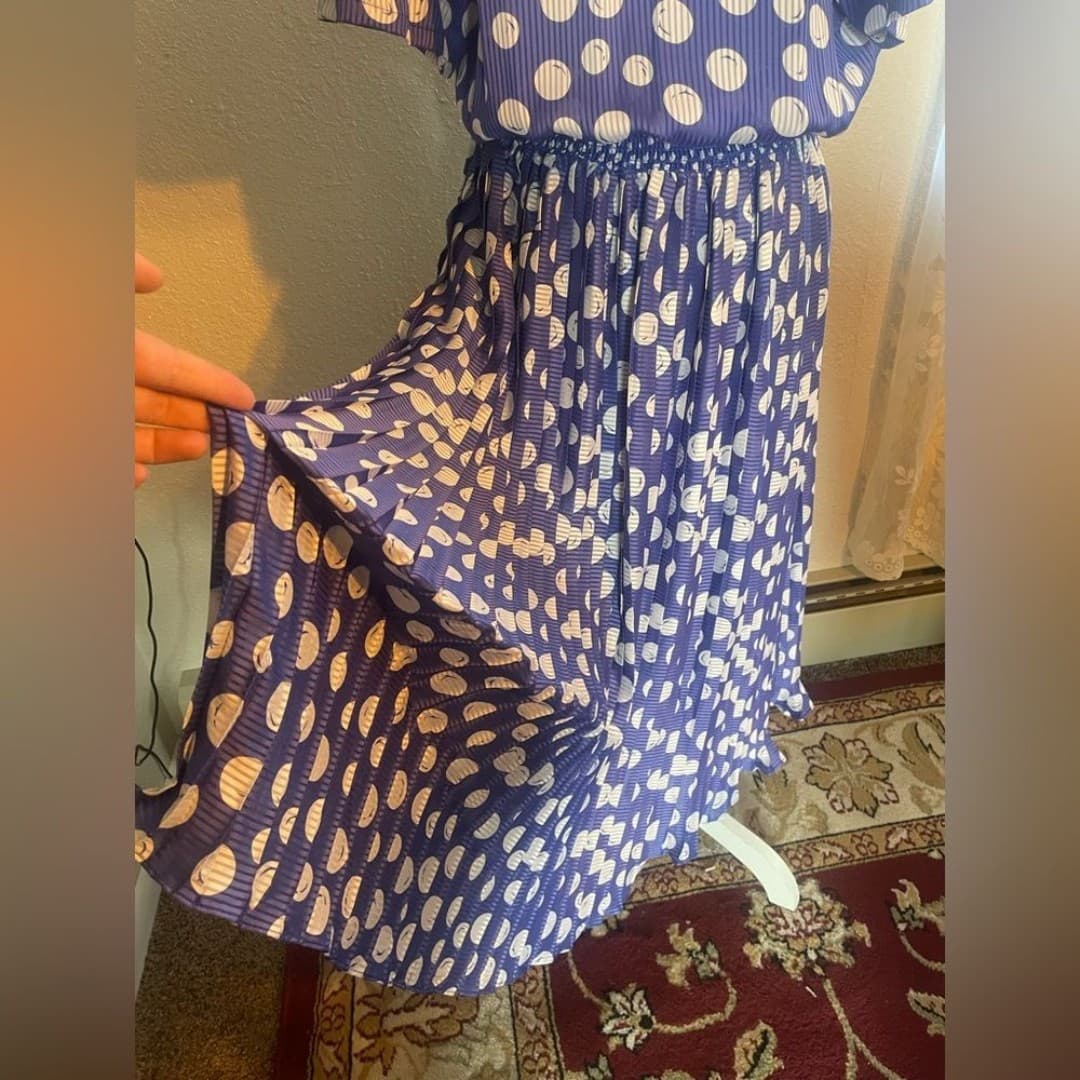 Indigo lite: vintage Blue and White Polka Dot Dress 10 - Thumbnail 4