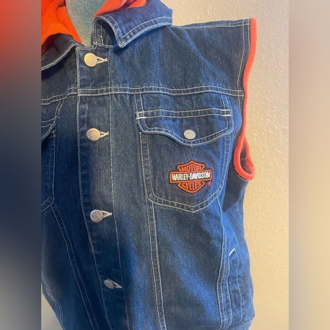 Harley Davidson: denim vest with hood 8 - Thumbnail 3
