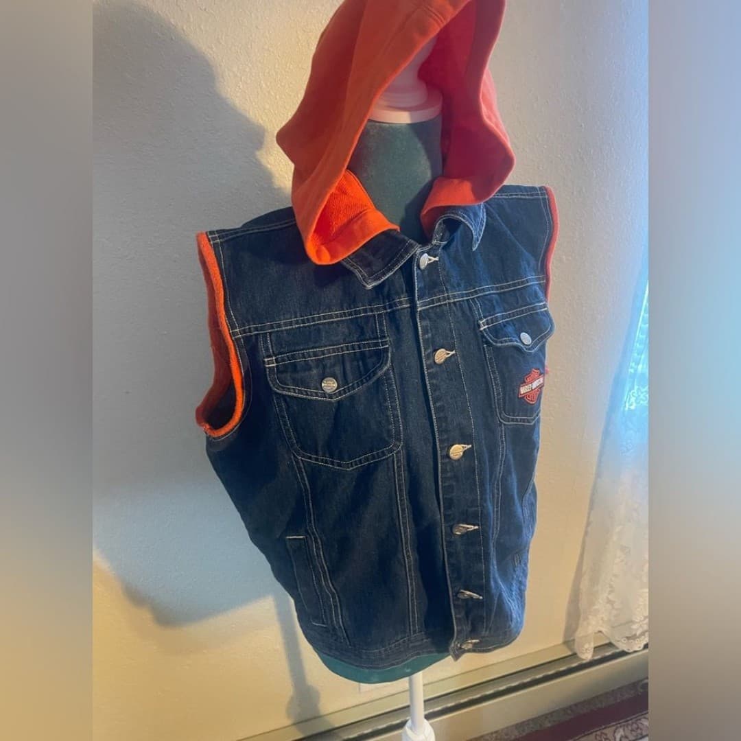 Harley Davidson: denim vest with hood 8 - Thumbnail 2