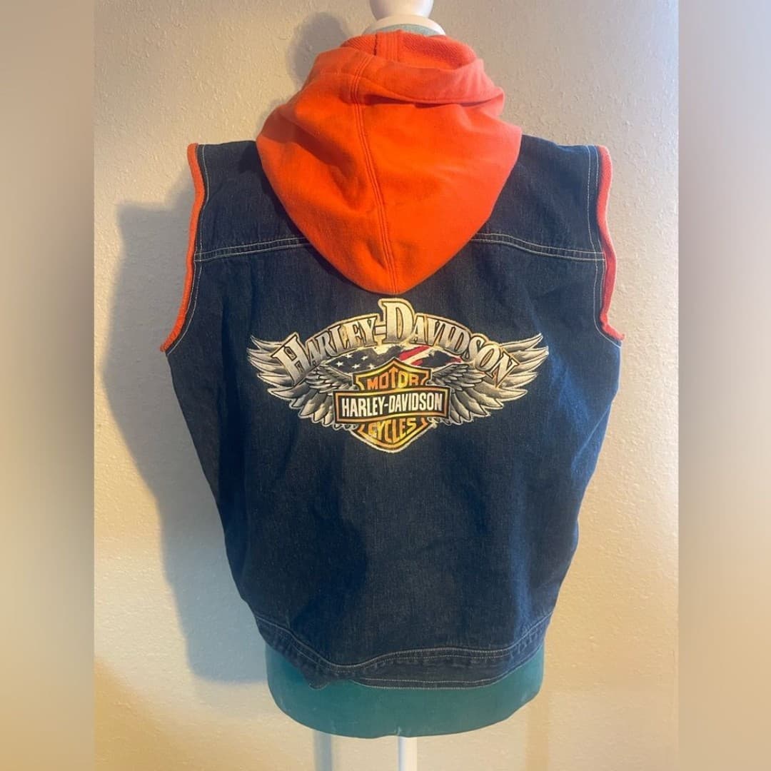 Harley Davidson: denim vest with hood 8 - Thumbnail 4