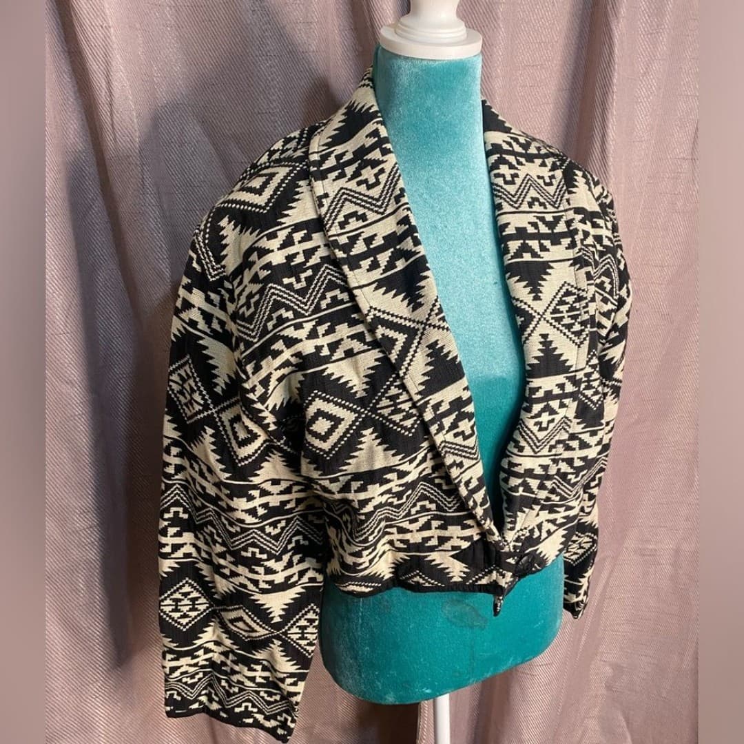 Flashback: vintage Aztec pattern cropped jacket 8 - Thumbnail 2