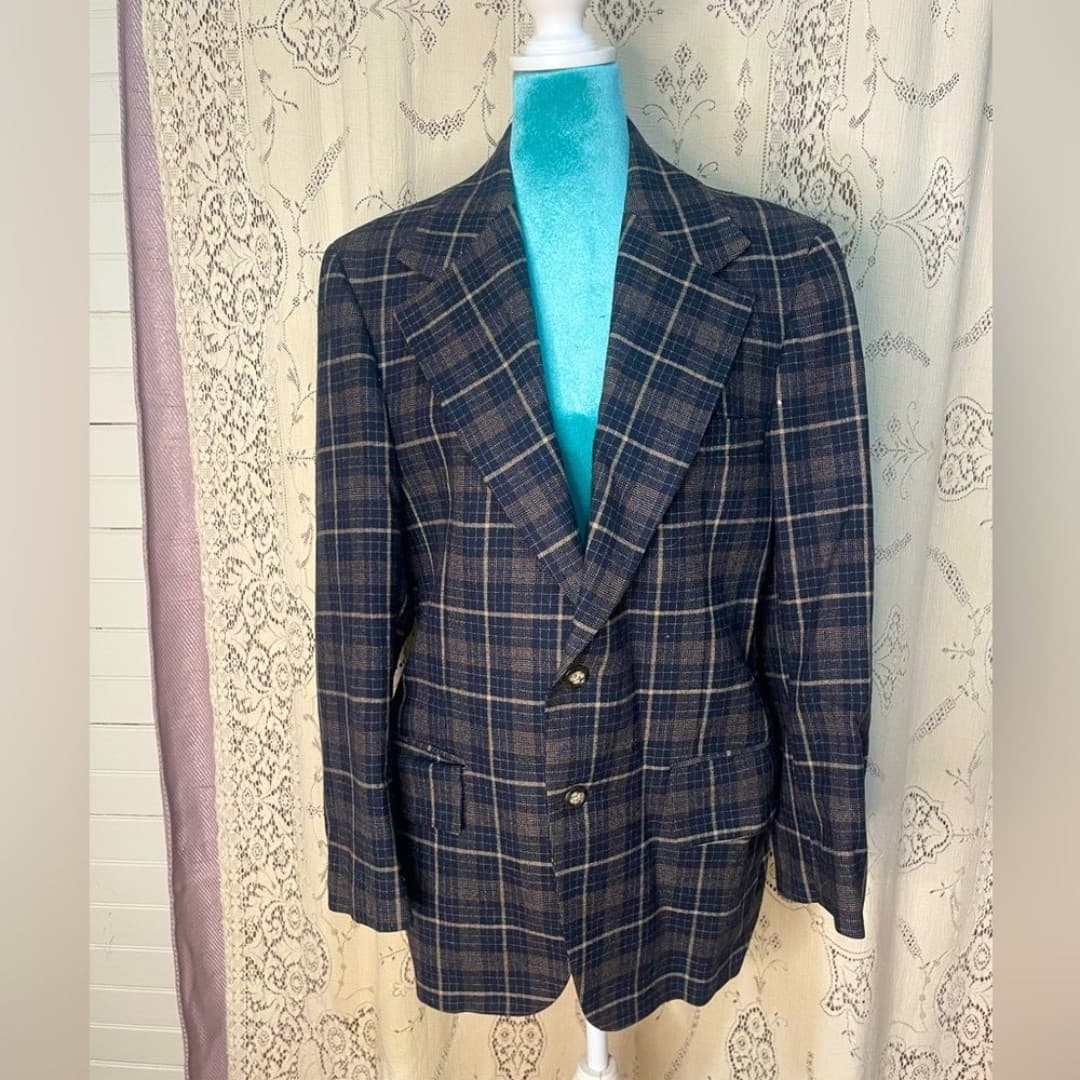 Roos/atkins: vintage plaid blazer - Image 1