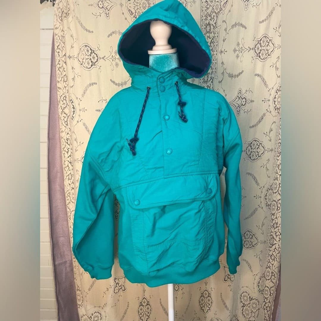 Eddie Bauer: vintage RARE 90s hooded fleece - Image 1