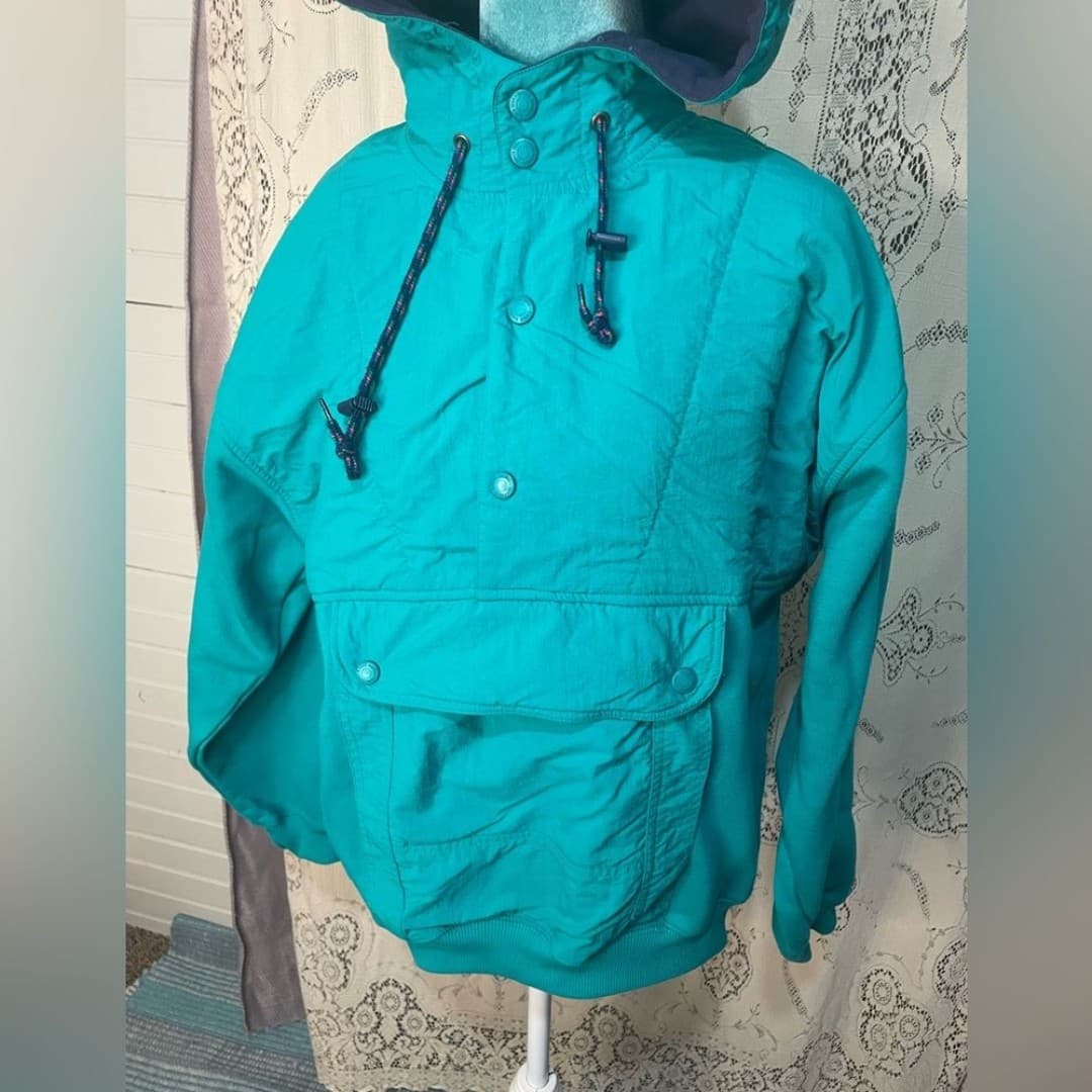 Eddie Bauer: vintage RARE 90s hooded fleece - Thumbnail 4