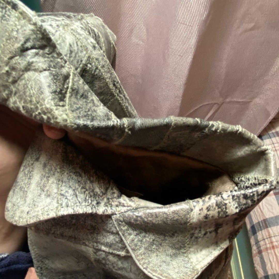 Bloomies: vintage 80s grey patchwork leather jacket - Thumbnail 8