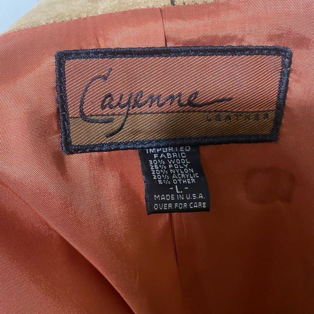 Cayenne leather : vintage 80s blazer with leather collar 10 - Thumbnail 6