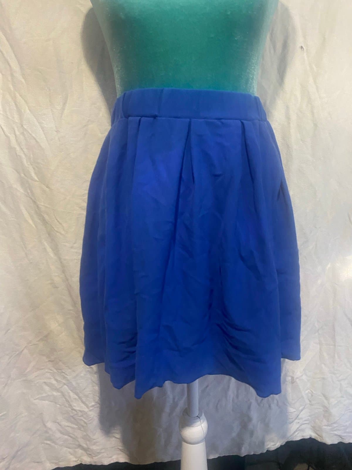 Shien: blue pleated mini skirt