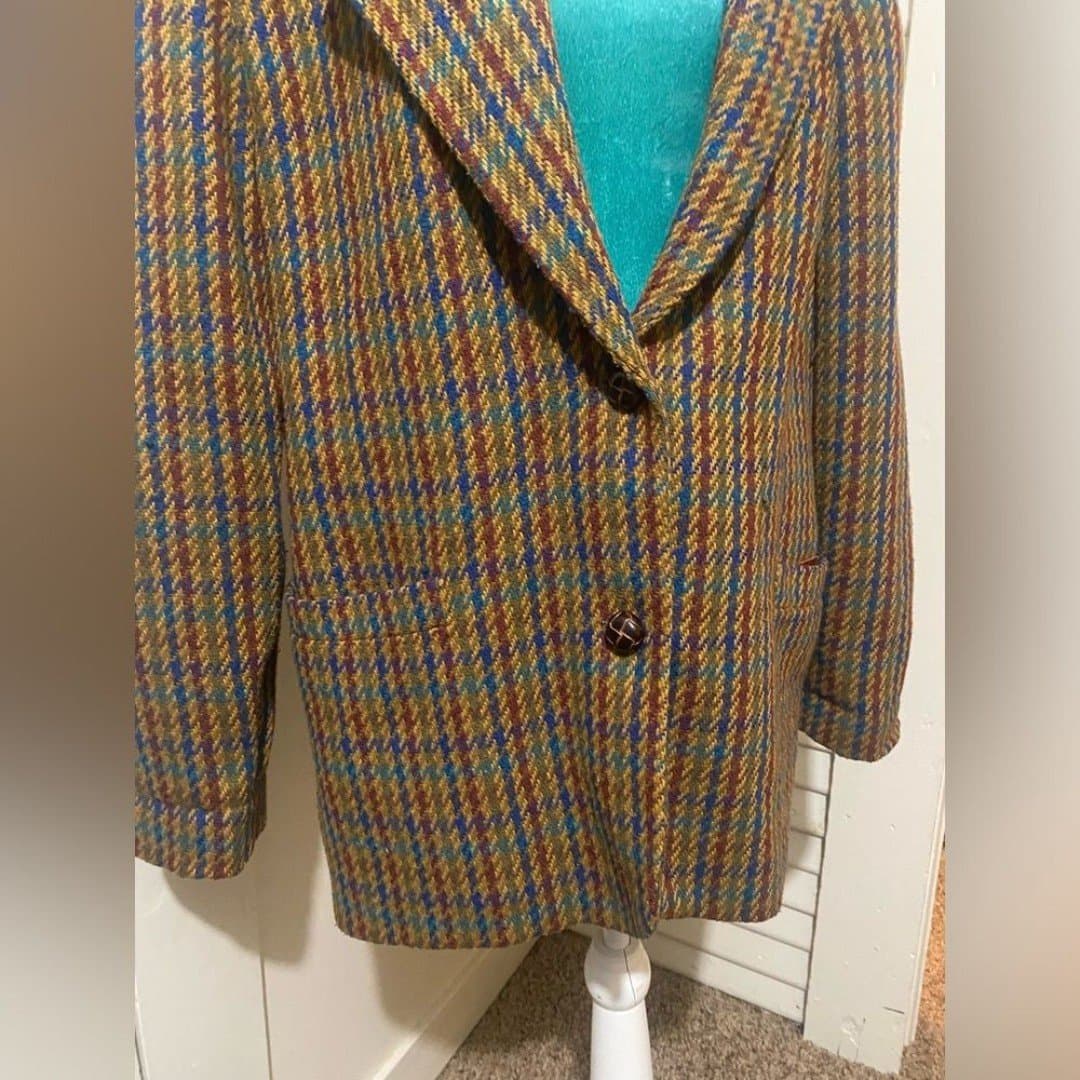 Cayenne leather : vintage 80s blazer with leather collar 10 - Thumbnail 2