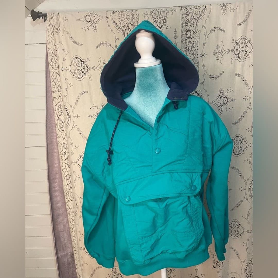 Eddie Bauer: vintage RARE 90s hooded fleece - Thumbnail 2