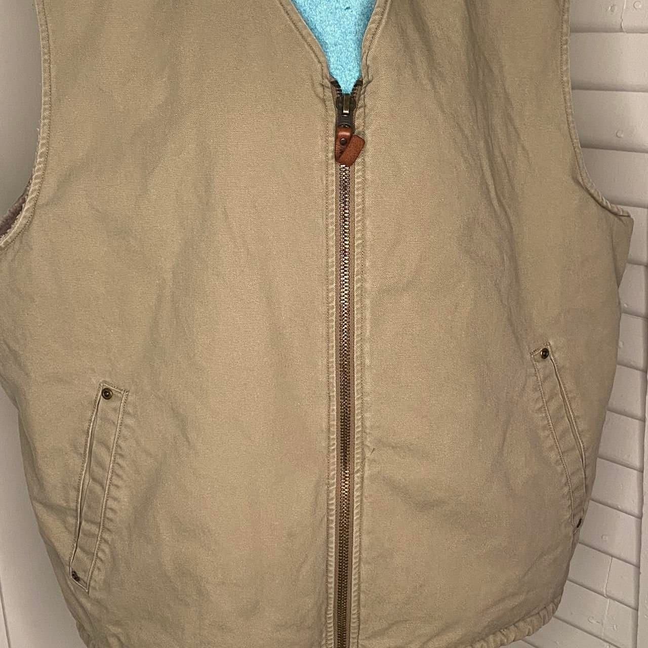 Woolrich Men's Cream and Tan vest - Thumbnail 2