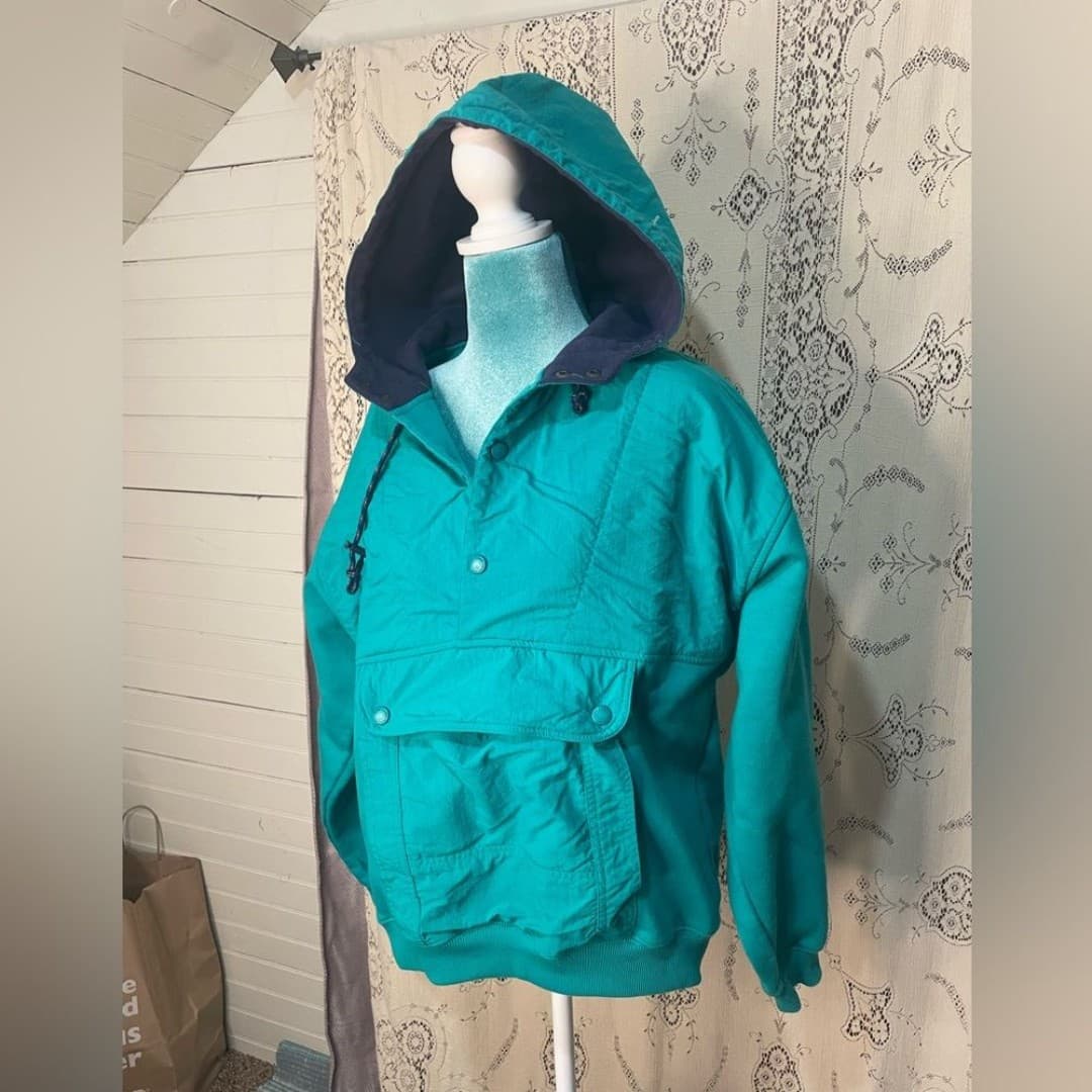 Eddie Bauer: vintage RARE 90s hooded fleece - Thumbnail 3