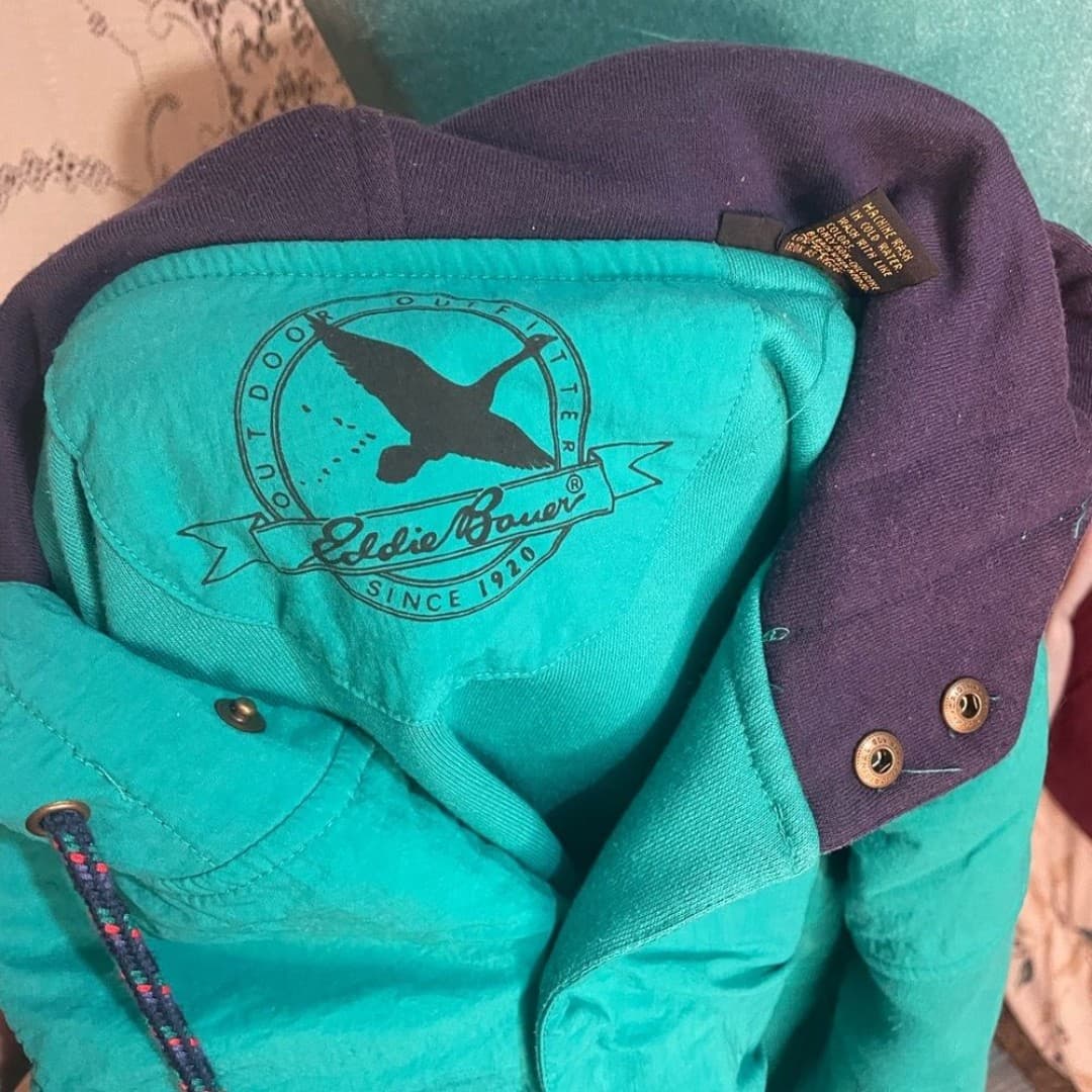 Eddie Bauer: vintage RARE 90s hooded fleece - Thumbnail 7