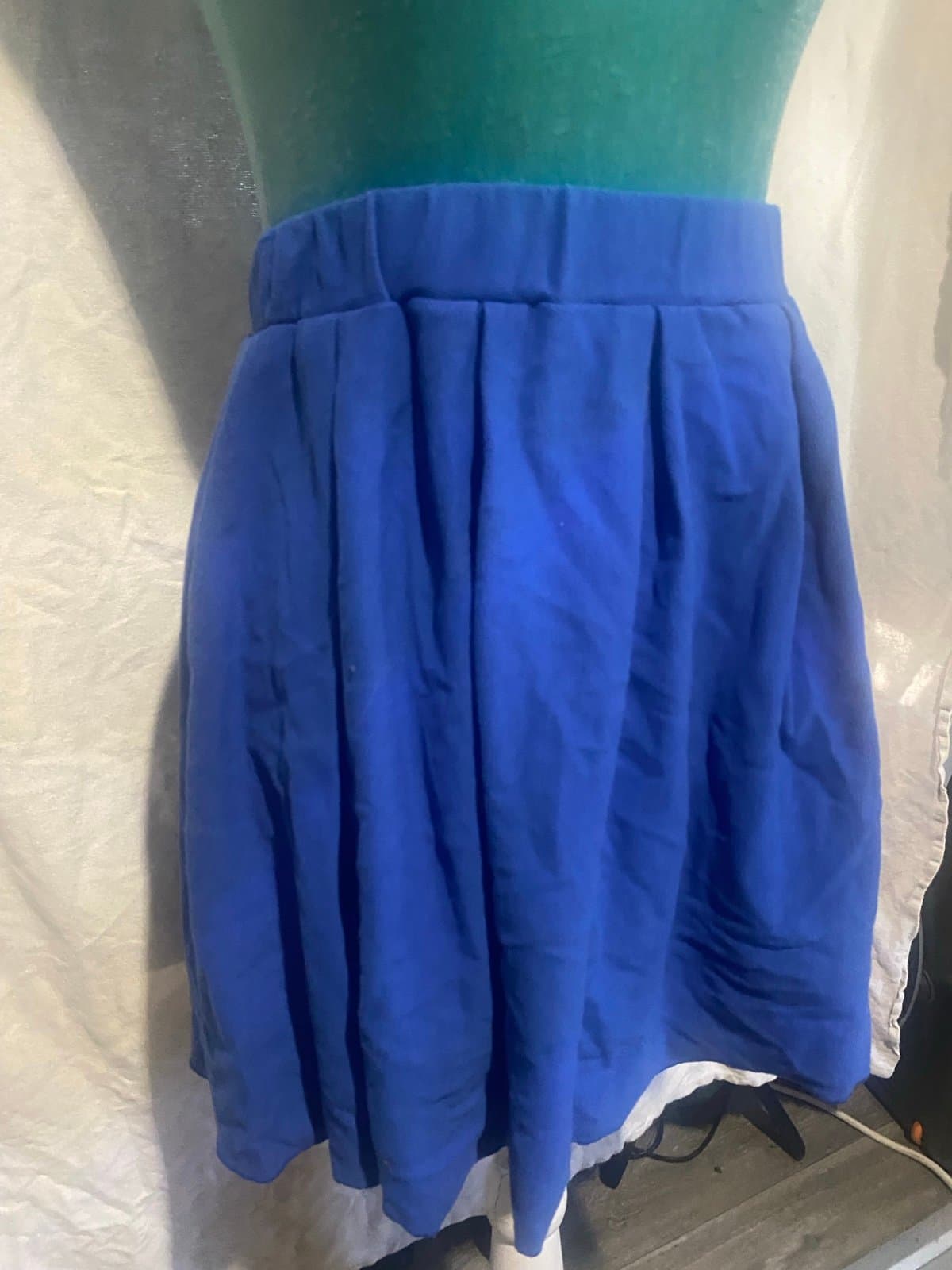 Shien: blue pleated mini skirt - Thumbnail 2