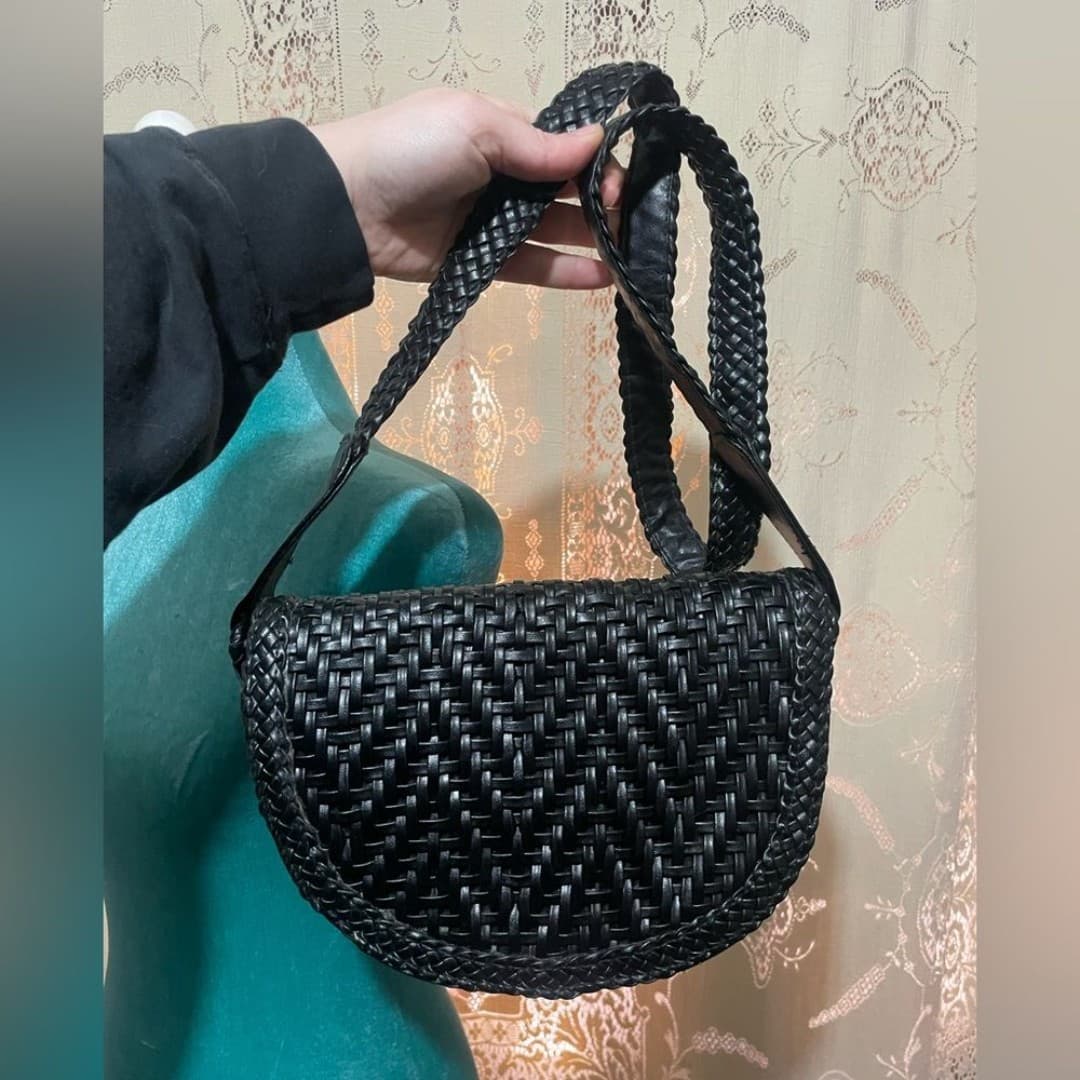 Vintage braided leather bag - Thumbnail 3
