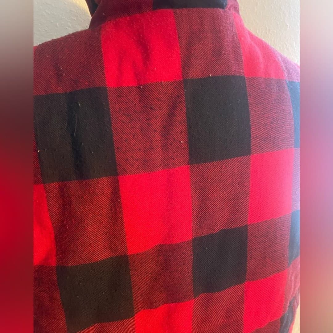 Branded lion: vintage 90s plaid puffer vest 10 - Thumbnail 5