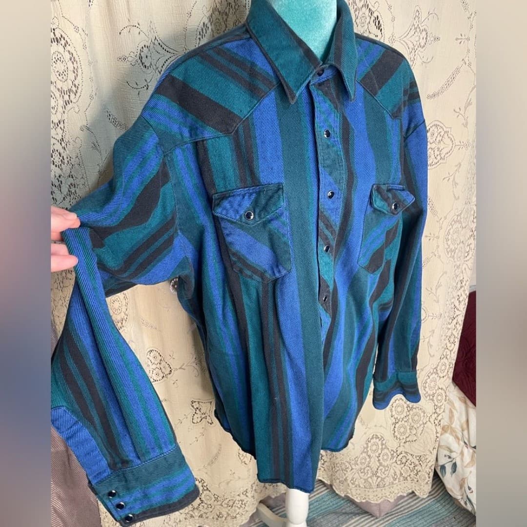 Wrangler: vintage striped button down - Thumbnail 3