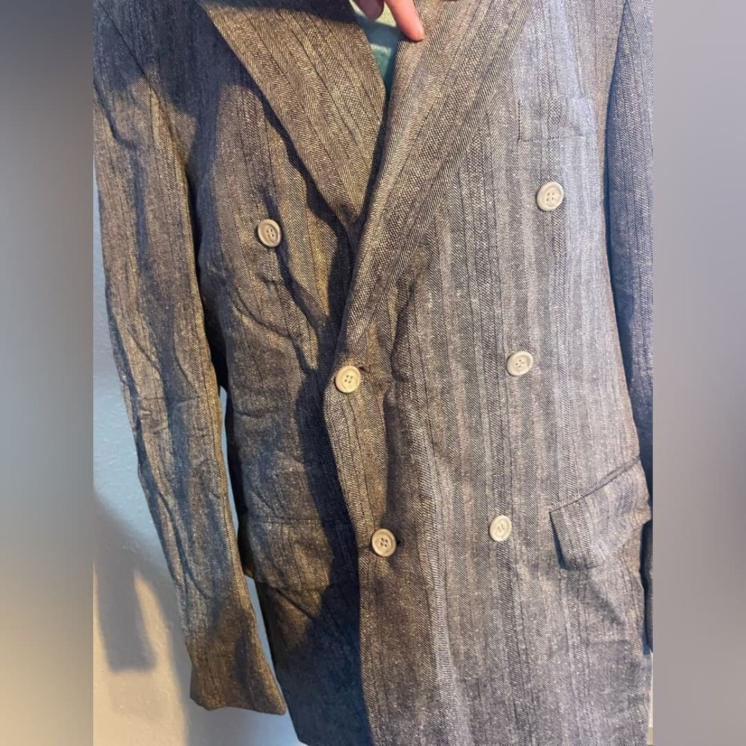 Bowdon: vintage Gray Double-Breasted Blazer - Thumbnail 3